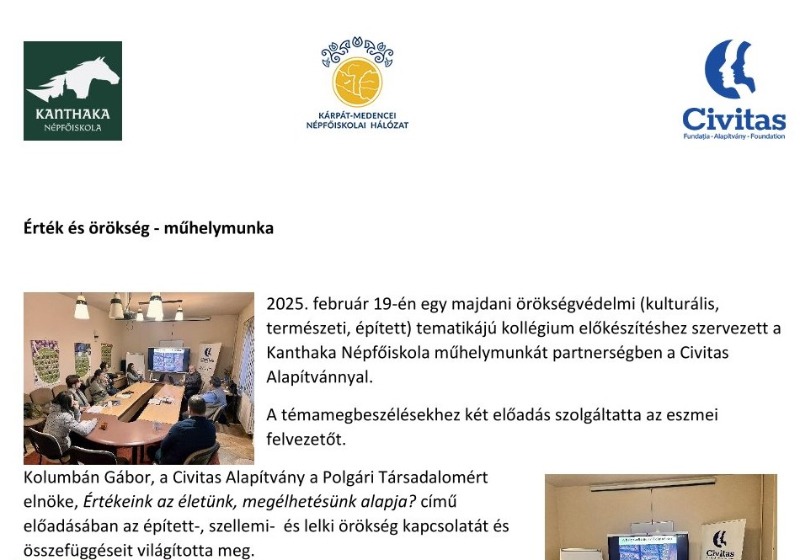 Örökségvédelmi műhelymunka