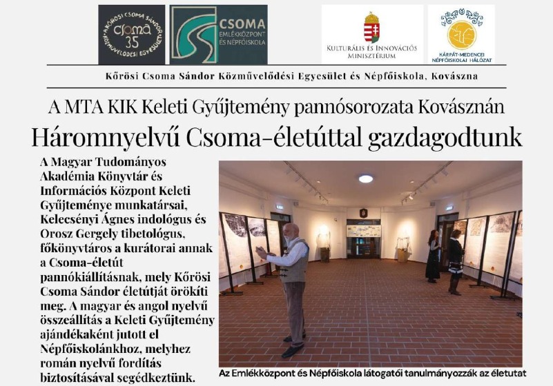 Háromnyelvű Csoma-életúttal gazdagodtunk
