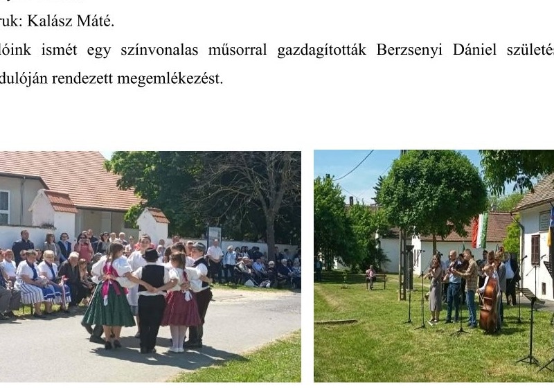 A Berzsenyi emlékünnepség díszvendégei voltunk
