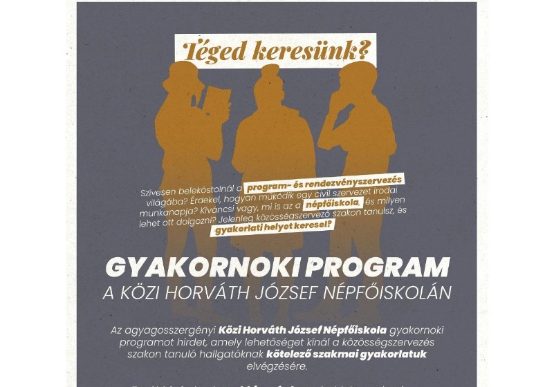 A Közi Horváth József Népfőiskola gyakornoki programja