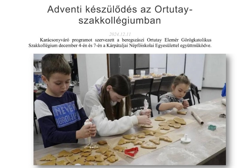 Adventi készülődés az Ortutay szakkollégiumban